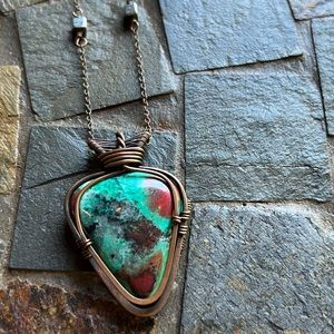 Sonora Jasper wire wrapped necklace handmade NEW